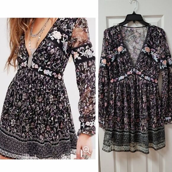 Free People Cherry Blossom Lace Dress 4 - Picture 1 of 12